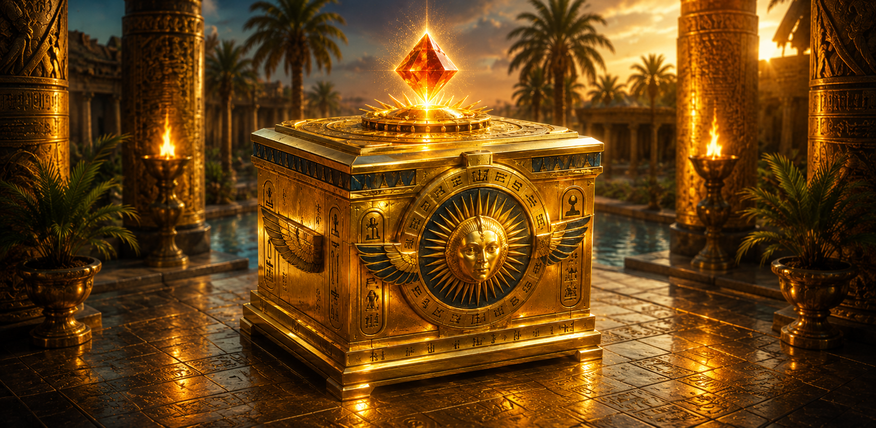 Ancient Lgacy Egypt game banner showing Egyptian temple atmosphere