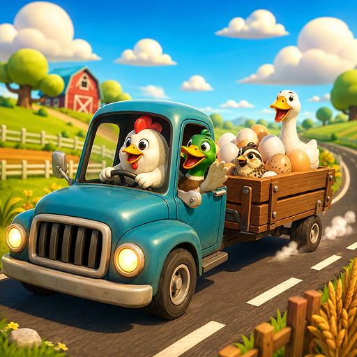 Chicken Farm Delivery Road game icon for iOS