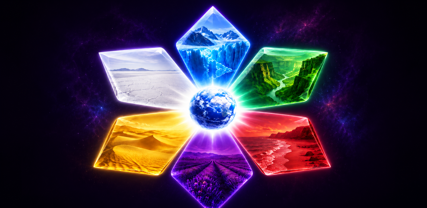 Color Burst World game banner showing vibrant global landscapes