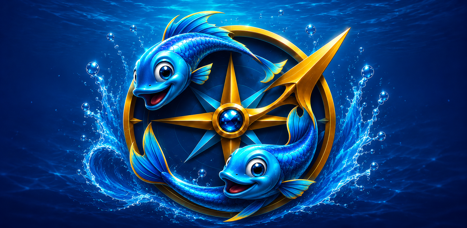 Fishiines World Explorer game banner showing water destinations