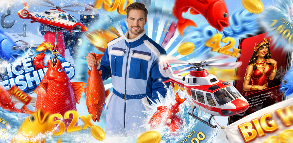 Ice Fishing Australia game banner showing frozen puzzle environment