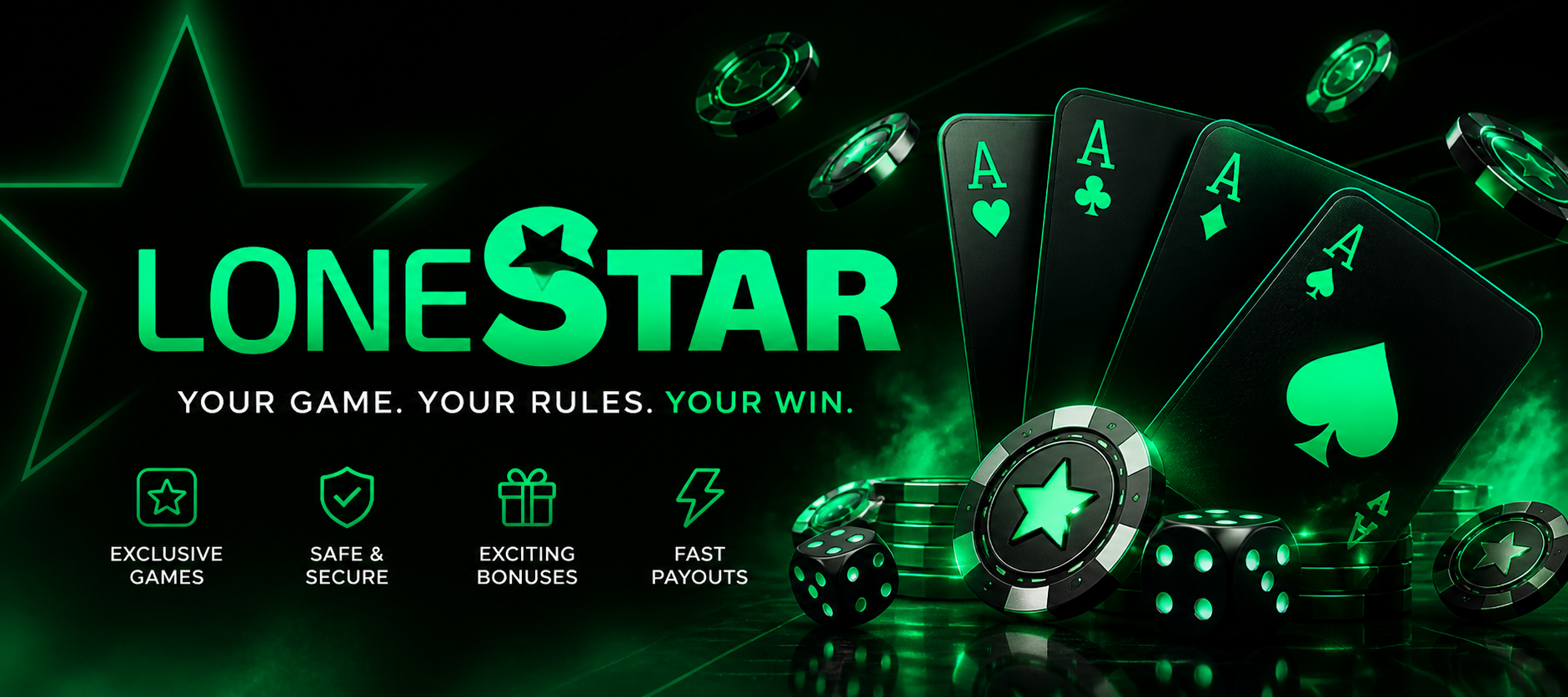 Lonestar Casino game banner showing slot arcade interface