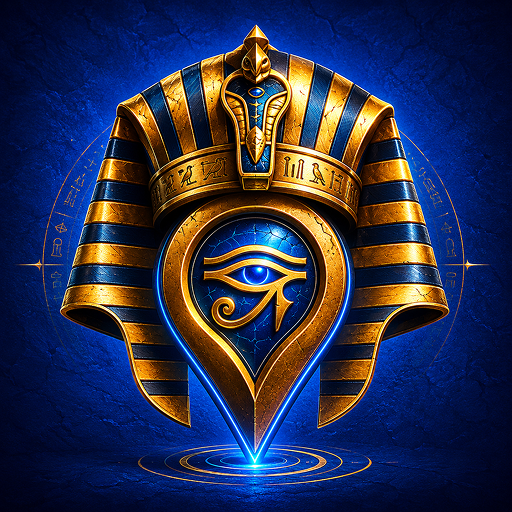 Lost Ruins Pharaoh Sands game banner showing ancient Egyptian pyramids and ruins