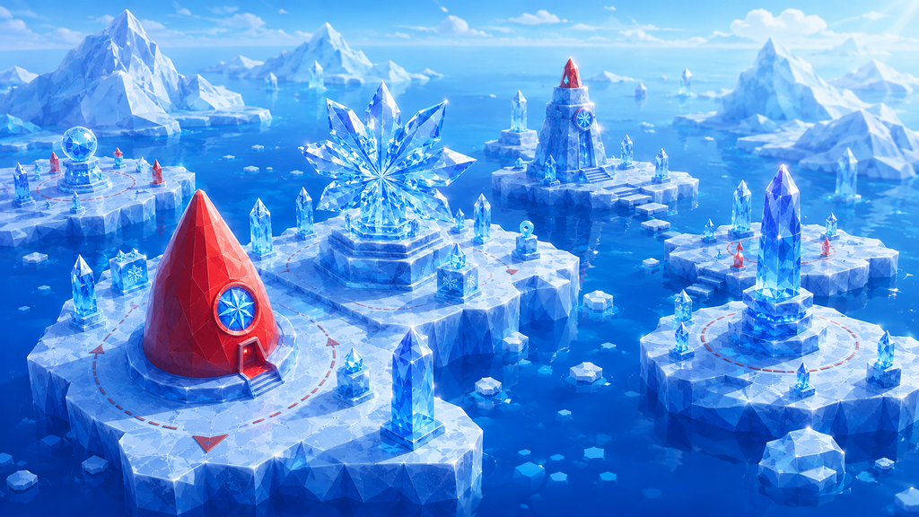 Sculpted Ice Explorer game banner showing ice art gallery