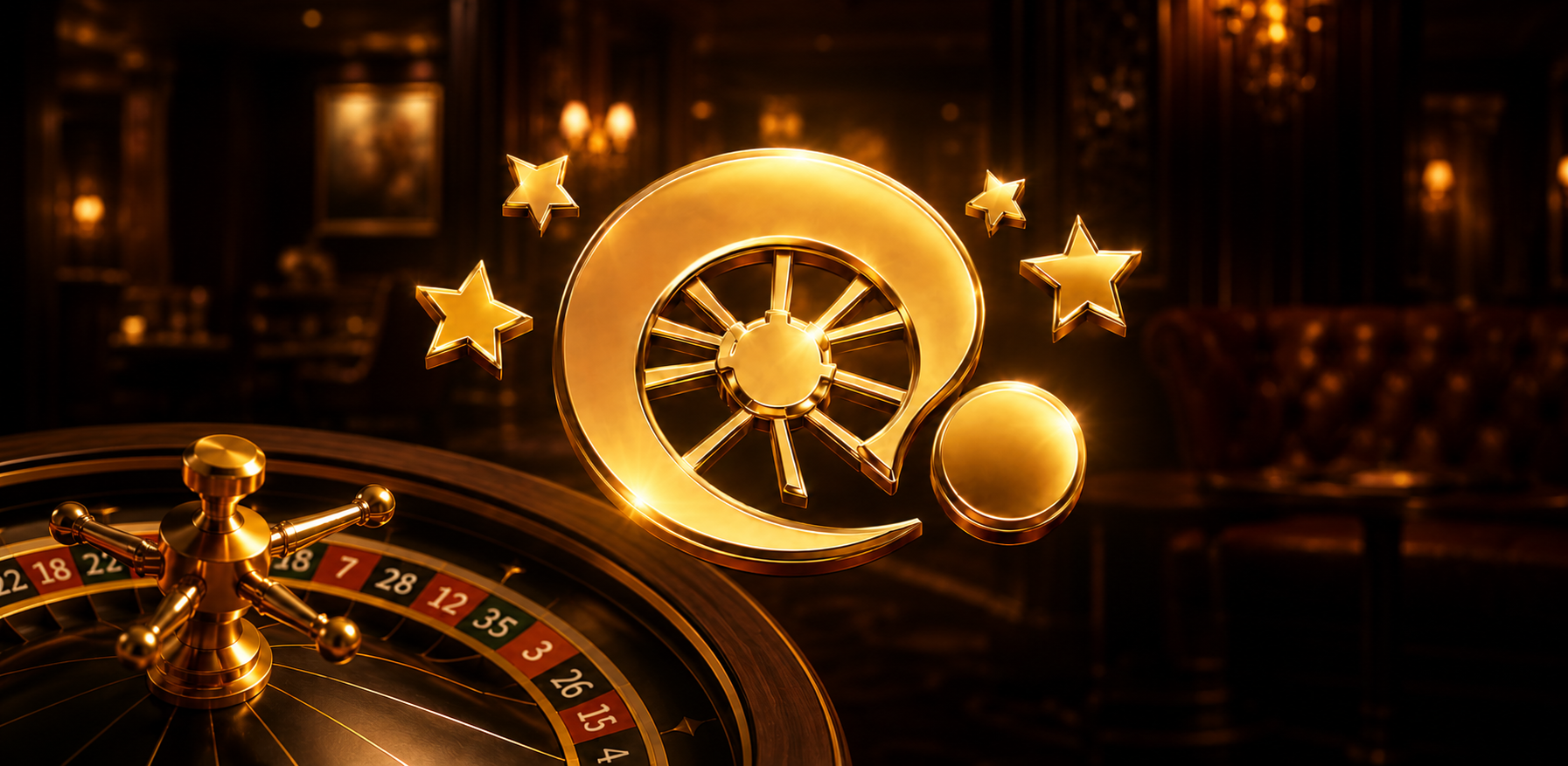 Visit Roulette Casino Opening event app banner showing dark gold interface